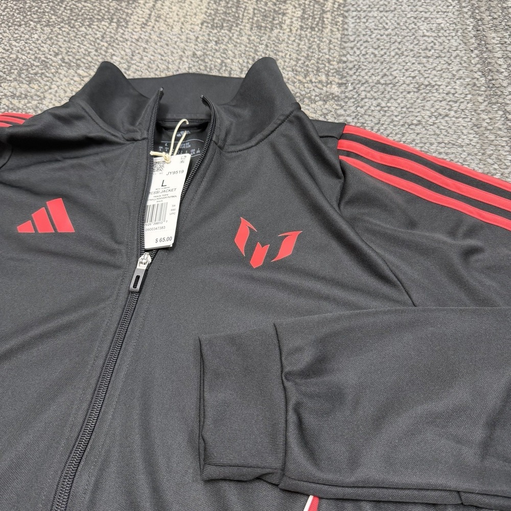 Adidas Messi Jacket Mens Large‎ Black AEROREADY Track Full Zip Soccer JY9519